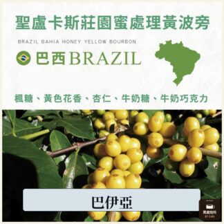 巴西 巴伊亞 黃波旁 蜜處理 中淺焙 焦糖 杏仁堅果 牛奶巧克力 224g