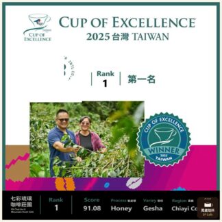 2025 COE 卓越杯｜臺灣｜RANK 1｜第一名｜標王｜蜜處理藝伎
